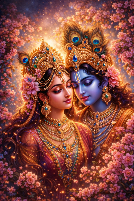 Radha Krishna Wall Art Acrylic Frameless Photo Frame – HD Hindu God Wall Decor for Living Room, Pooja Room, Office & Home Decoration