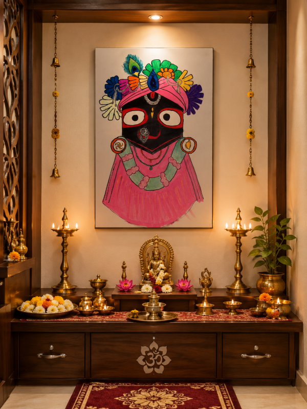 Handmade Lord Jagannath Acrylic Wall Art for Living Room & Puja Room