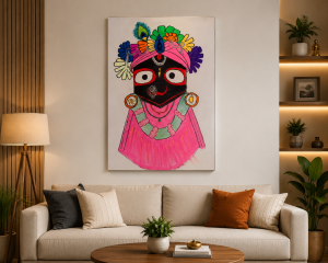 Handmade Lord Jagannath Acrylic Wall Art for Living Room & Puja Room