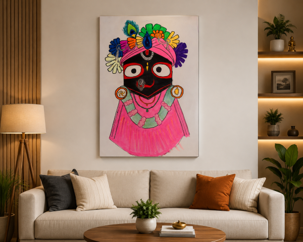Handmade Lord Jagannath Acrylic Wall Art for Living Room & Puja Room