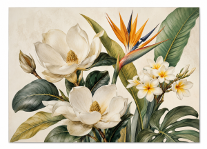 Premium Botanical Floral Acrylic Wall Art – 10x14 Inch