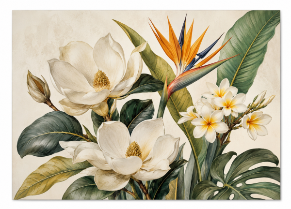 Premium Botanical Floral Acrylic Wall Art – 10x14 Inch