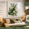 Premium Botanical Acrylic Wall Art | Modern Green Leaf Decor | 3MM Acrylic | No Drilling | Adhesive Tape Mounted | Ready to Hang