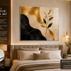 Premium Luxury Abstract Acrylic Wall Art | 10×14 Inch | Modern Gold & Black Design | Adhesive Tape Wall Mount | Living Room & Bedroom Décor