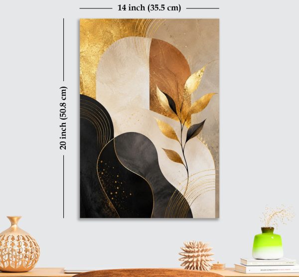 Premium Luxury Abstract Acrylic Wall Art | 10×14 Inch | Modern Gold & Black Design | Adhesive Tape Wall Mount | Living Room & Bedroom Décor