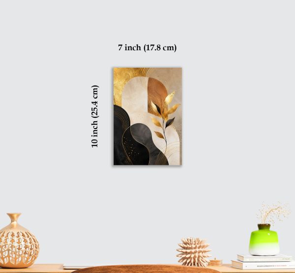 Premium Luxury Abstract Acrylic Wall Art | 10×14 Inch | Modern Gold & Black Design | Adhesive Tape Wall Mount | Living Room & Bedroom Décor