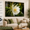 Premium White Night Blooming Flower Acrylic Wall Art | Frameless Gloss Finish
