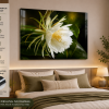 Premium White Night Blooming Flower Acrylic Wall Art | Frameless Gloss Finish