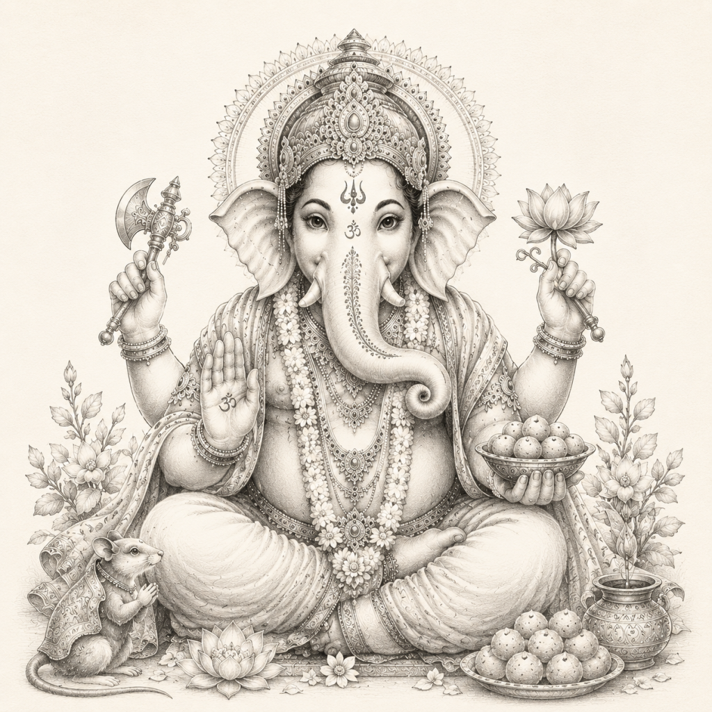 Ganesh pencil art