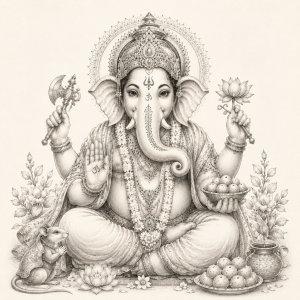 Ganesh pencil art