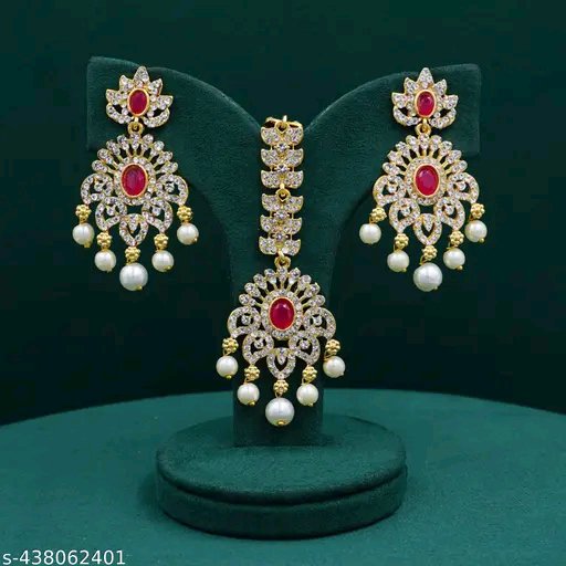 Elegant Gold-Plated American Diamond Necklace Set for women - Image 2